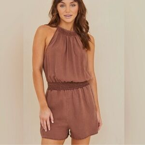 Bella Dahl Chocolate Brown Romper